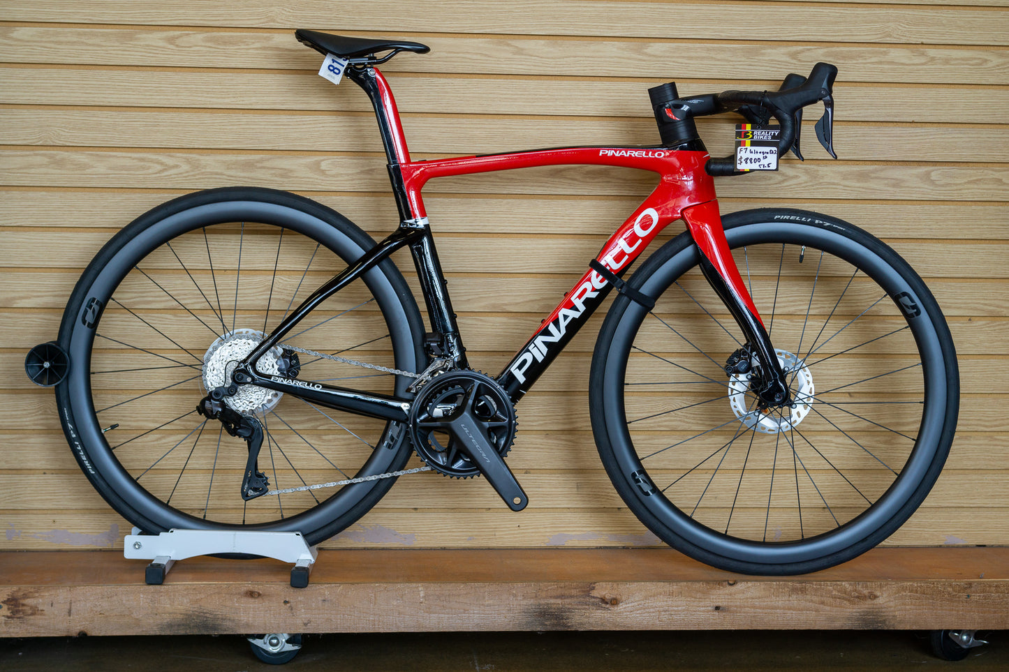 Pinarello F7 Disc Ultegra Di2 - Razor Red (51.5) Road Bike - Side View