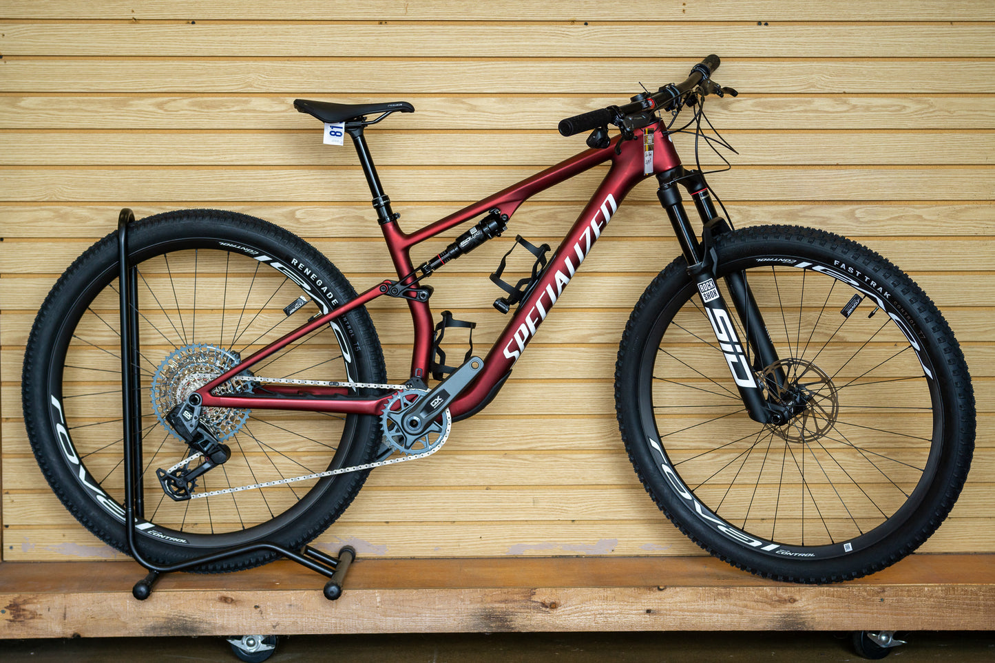 Specialized Epic 8 Expert - Satin Red Sky/White (L) Mountain Bike - Side View