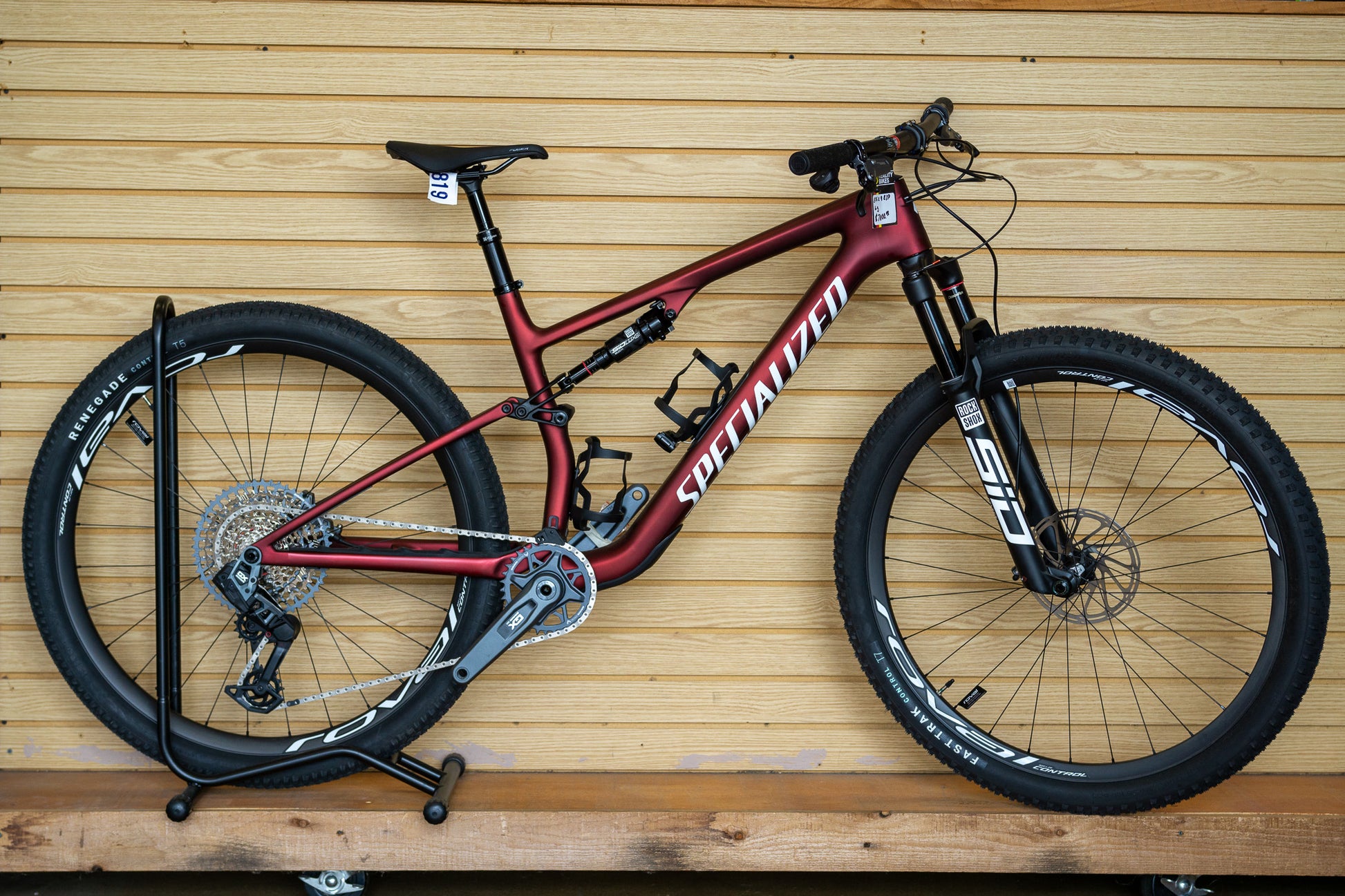 Specialized Epic 8 Expert - Satin Red Sky/White (L) Mountain Bike - Side View