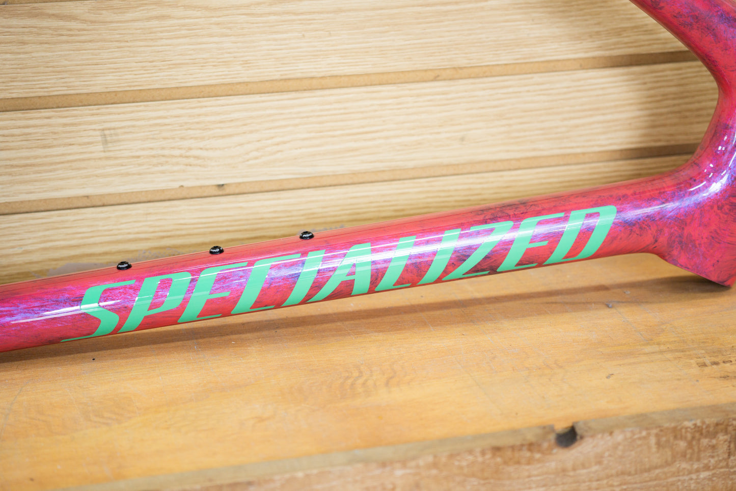 Specialized Tarmac SL8 Frameset - Gloss Carbon/Metallic Vivid Pink Strata/Electric Green (58)