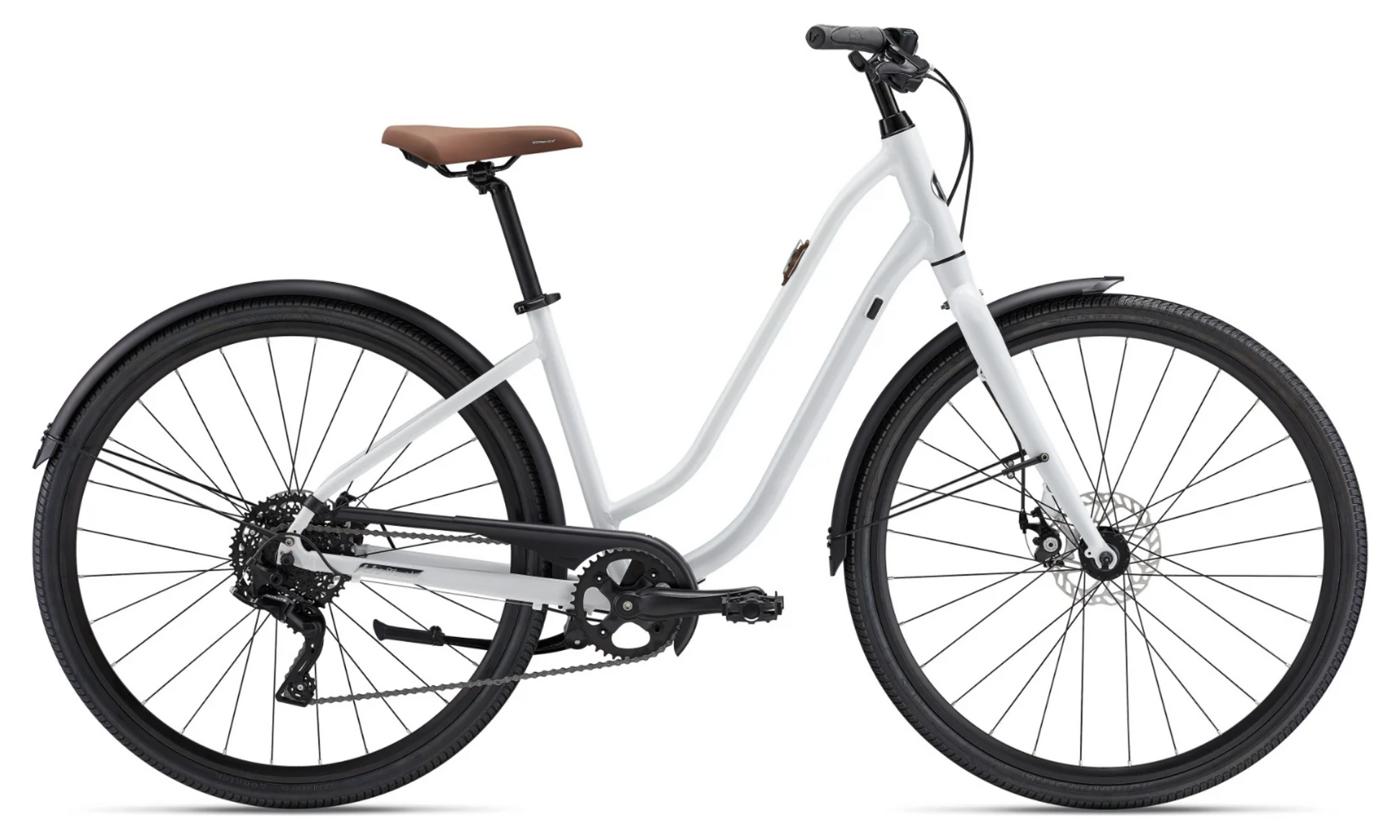 Liv Flourish 3 Disc - White (S) Hybrid Bike - Side View