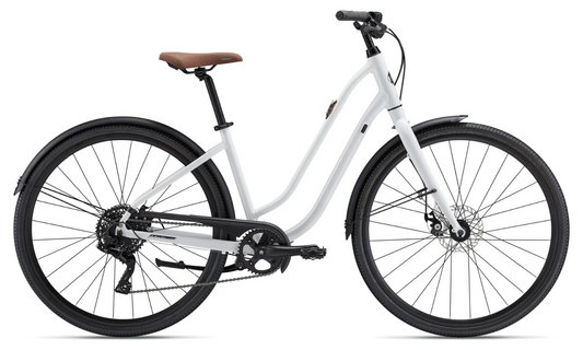 Liv Flourish 3 Disc - White (XS) Hybrid Bike - Side View