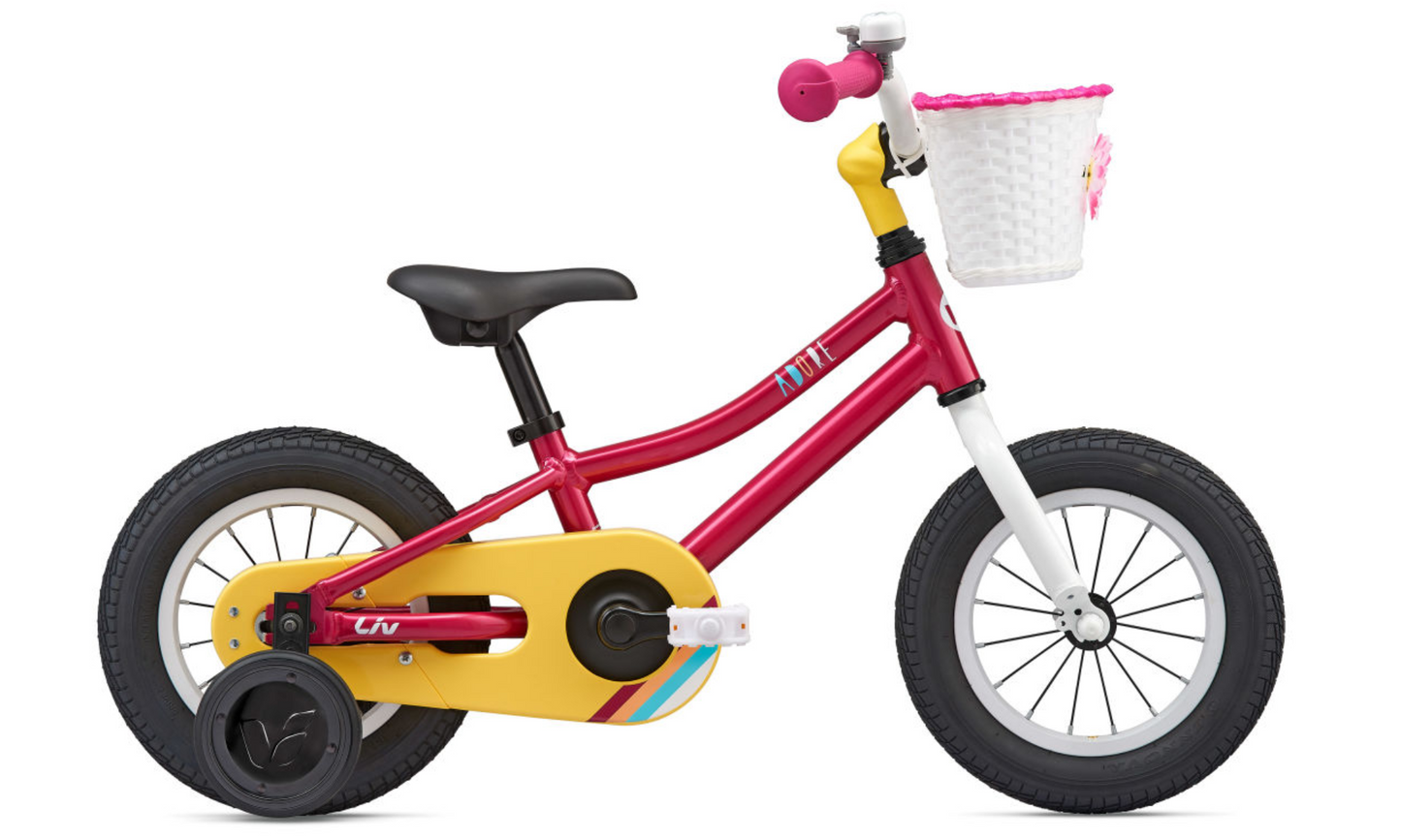 Liv Adore C/B 12 - Magenta Kid's Bike with Training Wheels - side view