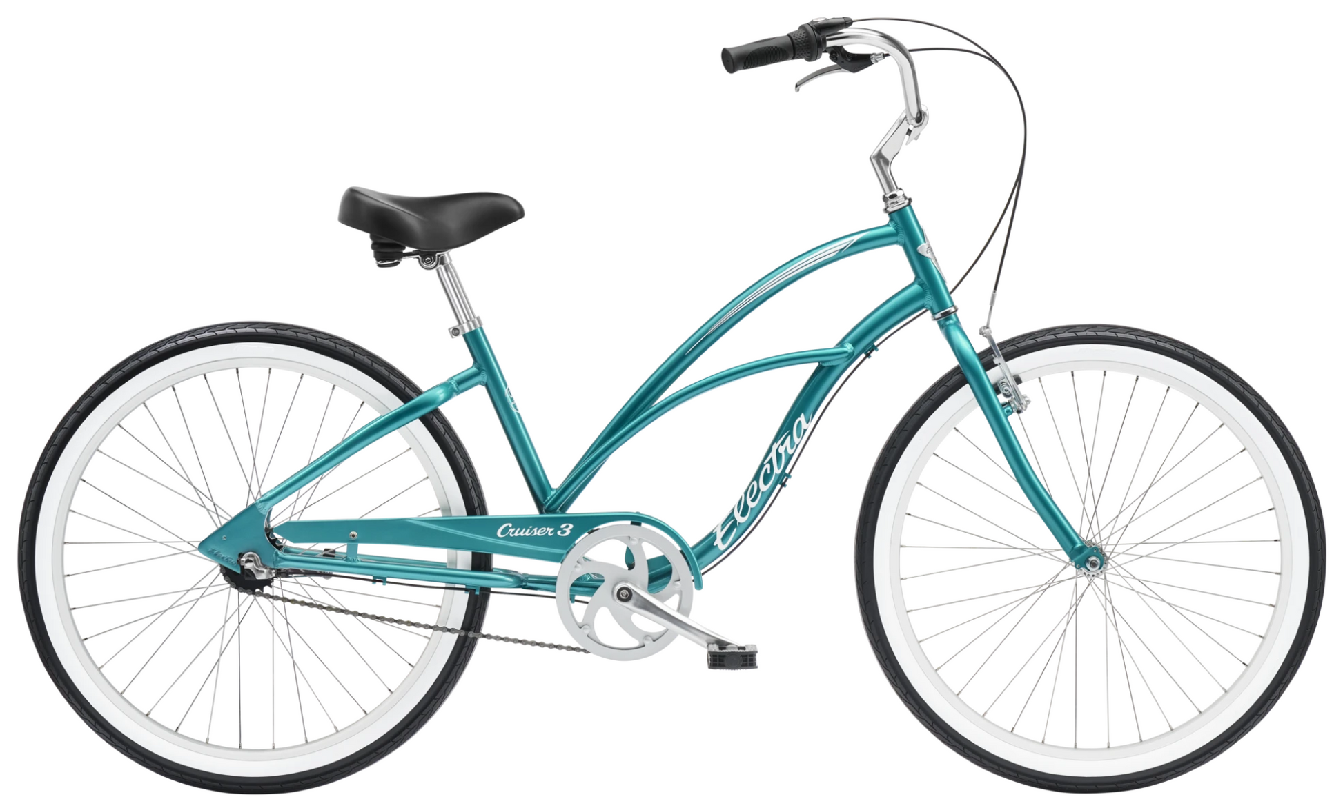 Electra Cruiser 3i Step Thru - Green Metallic 26" Cruiser Bike - Side View