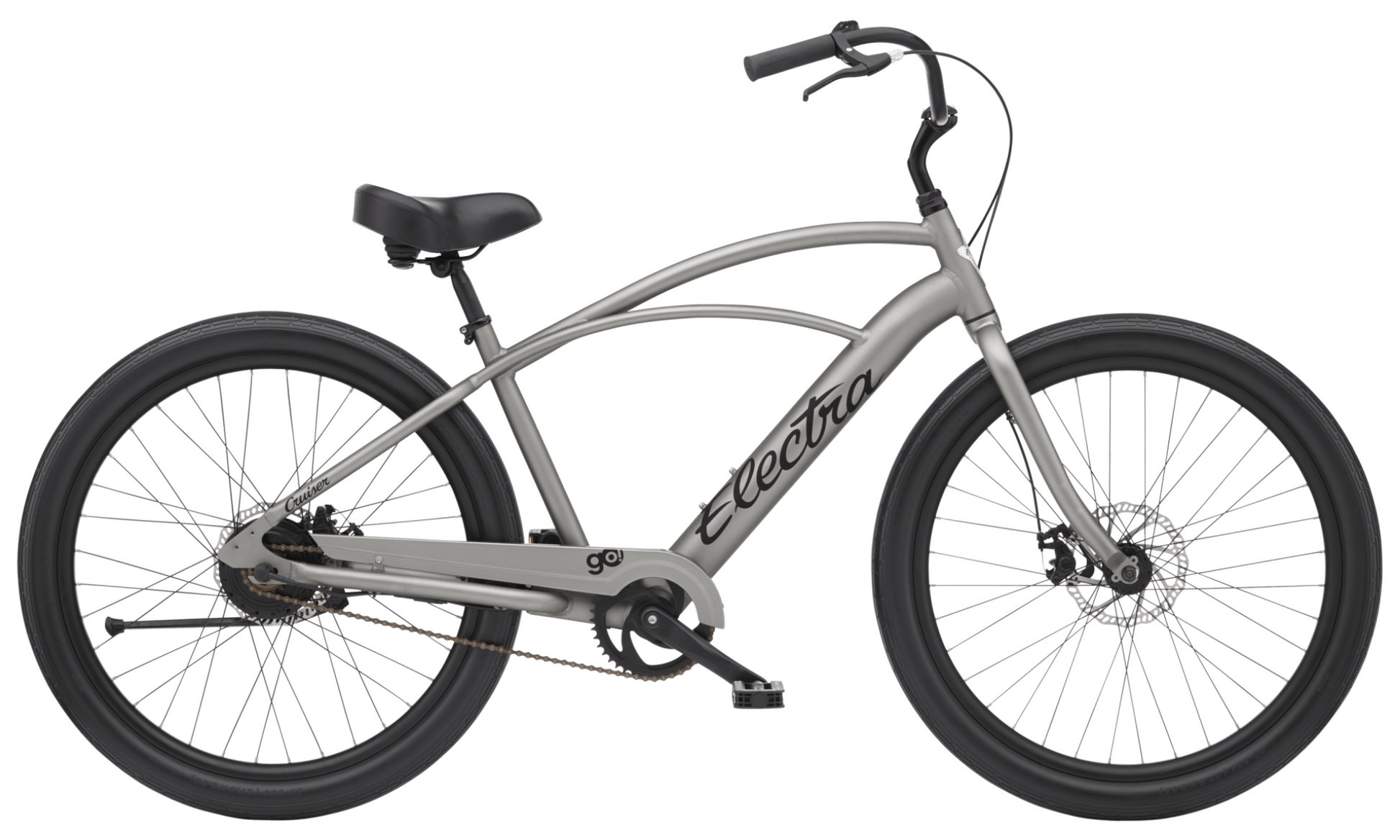 Electra Cruiser Go! Step-Over - Matte Titanium (M) Electric Bike - Side View